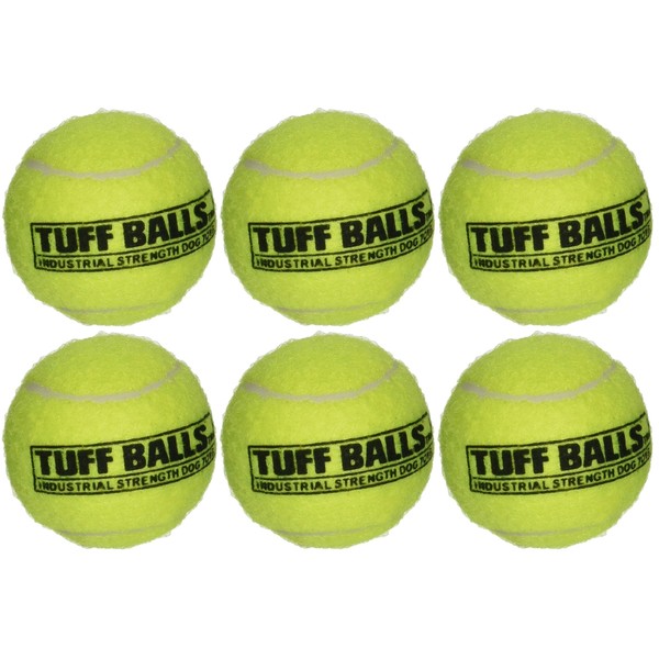 PetSport USA 4" Giant Tuff Balls for Large Dogs [Pet Safe Non-Toxic Industrial Strength Tennis Balls for Exercise, Play Time & Dog Training](6 Pack)