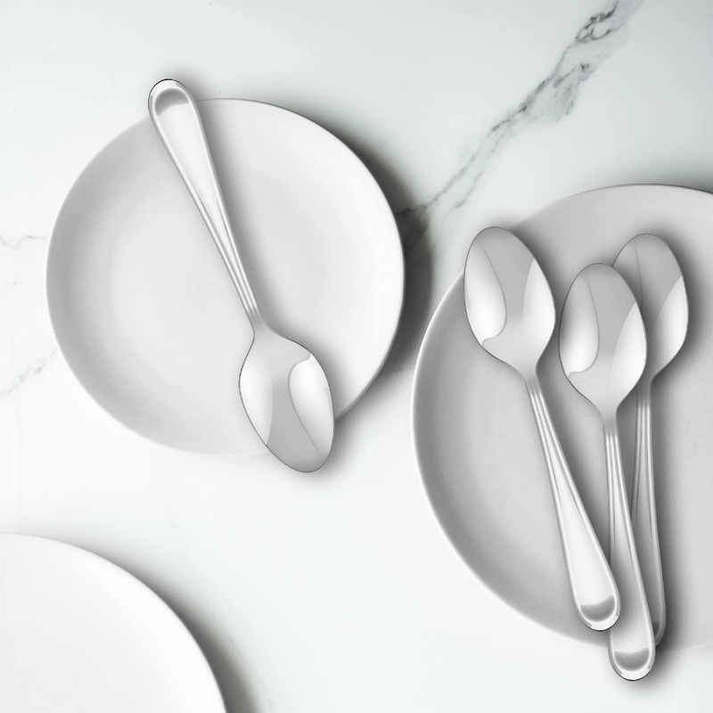 Hampton Forge Clark 4 Piece Teaspoon, 0.25 LB, Metallic
