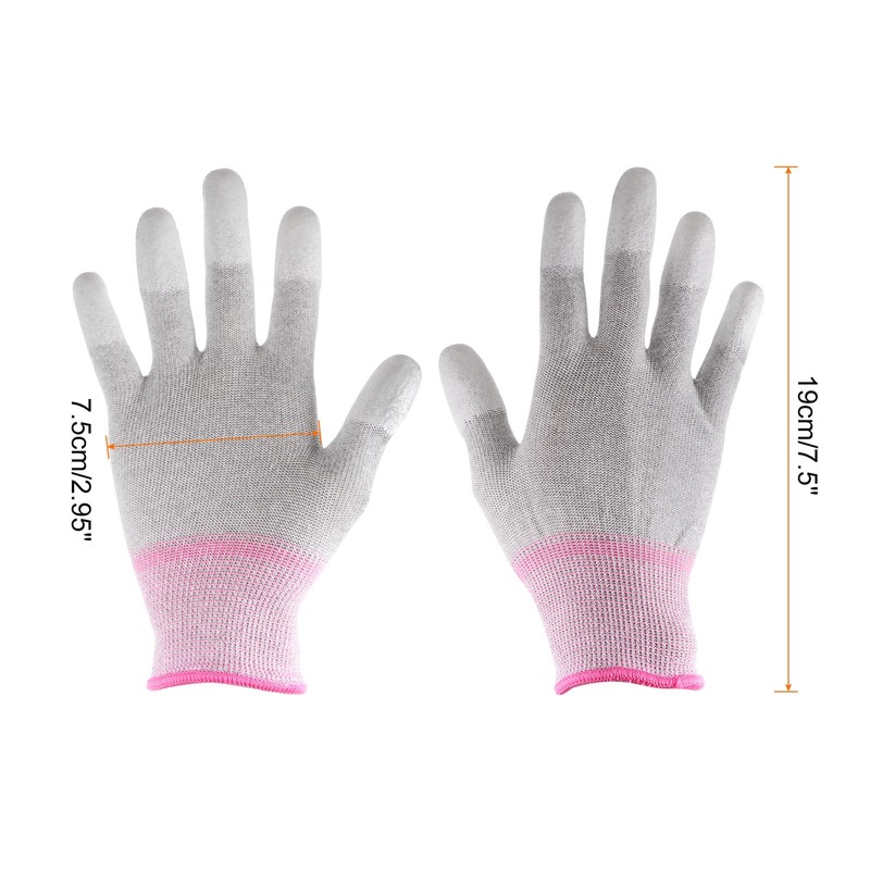 HARFINGTON 6 Pairs ESD Anti Static Gloves 19cm Overlock Edge