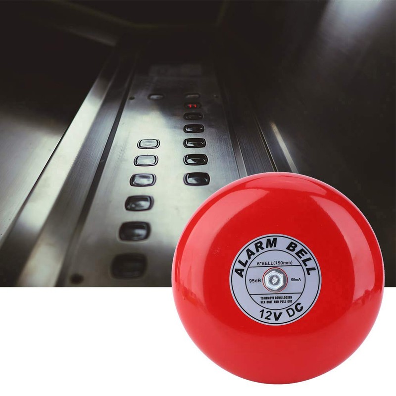CB-6B 95dB 5.9in Electric Round Fire Alarm Bell, Aluminum Base