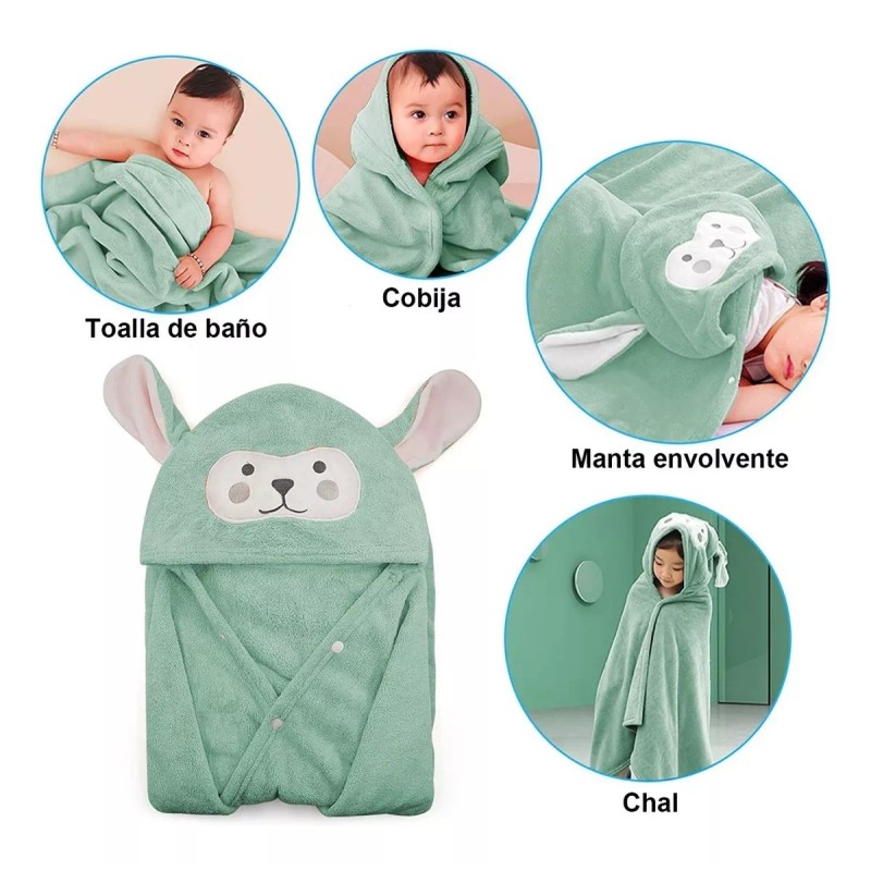 PEGGS Toalla De Baño Con Capucha Para Niños Bebé Manta