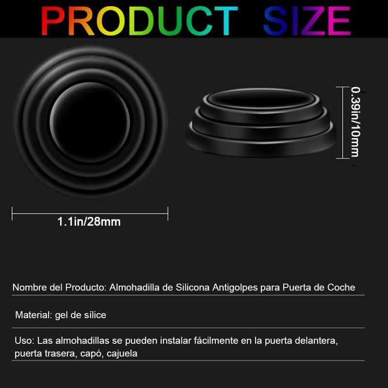 20 Piezas Almohadilla de Silicona Antigolpes para Puerta de Coche,