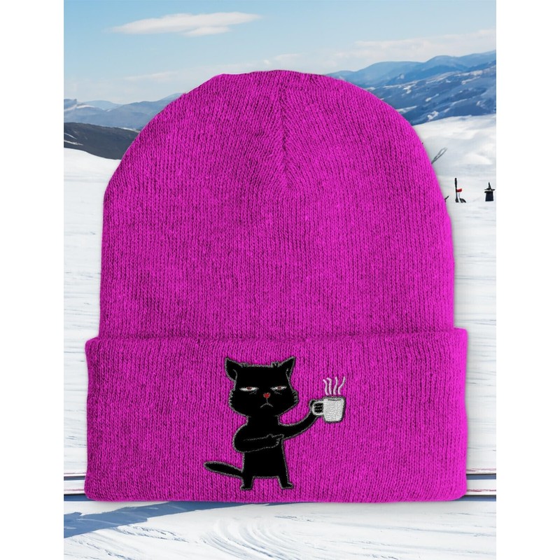 tshirtladen Mütze - Kaffee Katze - Beanie One Size -