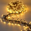 Quntis 6M 600LEDs Christmas Cluster Lights Warm White Fairy String