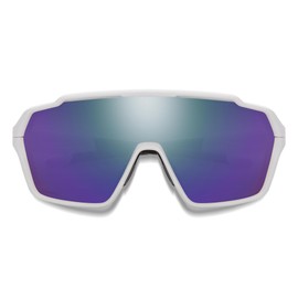 SMITH Optics Shift MAG Sunglasses – Shield Lens Performance Sports Sunglasses for Running, Biking, MTB & More – For Men & Women – White + Violet Mirror ChromaPop Lens
