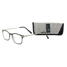 SAV Eyewear Men's Optitek Computer 2109 Black Round Reading Glasses, 35 mm + 1.25