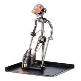 Steelman24 I Nuts and bolts sculpture Roofer Flat Roof With Personal Engraving I Handmade ornaments I I Metal figurine