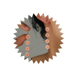 Aneneiceera Vintage Acrylic Daisy Flower Earrings Pink Daisy Dangle Earrings Enamel Flower Drop Earrings Personlized Boho Flower Summer Earrings Jewelry for Women (Pink)