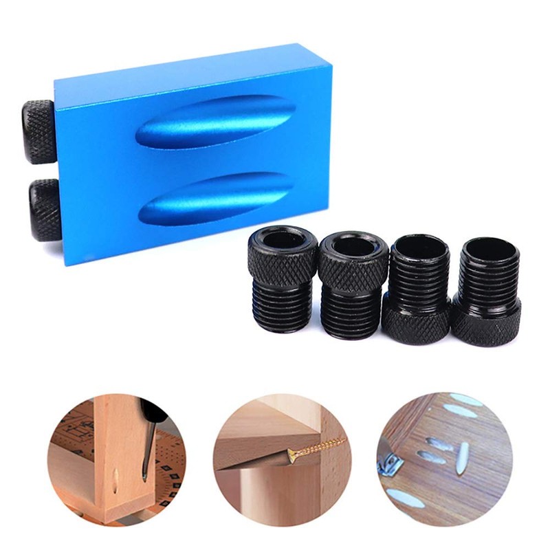 VOANZO 7PCS Set Pocket Hole Drill Guide, 15 Degrees Pocket