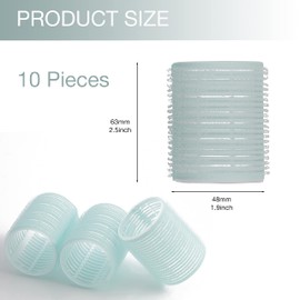 KHEERANA 10 Pieces Self Grip Hair Rollers 48MM Medium Hair Curlers For Short And Long Hair Salon Hairdressing Curler For Curling And Styling Hair Self Holding DIY Roller For Hair Grip