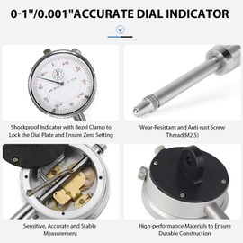 Disc Brake Rotor and Ball Joint Runout Gauge Set Car Automobile Brake Disc Flatness Measuring Tool with 1''x0.001'' Indicator and 360 Deg Flexible Stem Holder