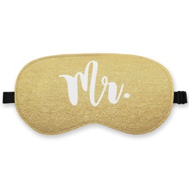 QLMX Mr and Mrs Silk Eye Mask for Sleeping, Bride Eye Mask,Mr and Mrs Gifts，Bridal Shower Gifts Blindfold Adjustable Strap Night Sleep Mask for Bride Groom, Wedding Gifts Sleeping Mask Eye Cover