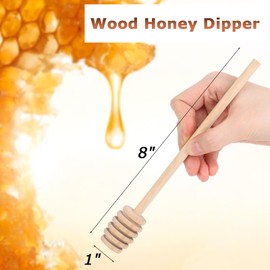 HANSGO 2PCS Honeycomb Sticks, 8 Inch Honey Dipper Sticks Wooden Honey Dipper Honey Wand for Honey Jar Dispense Drizzle Honey Wedding Party Favors