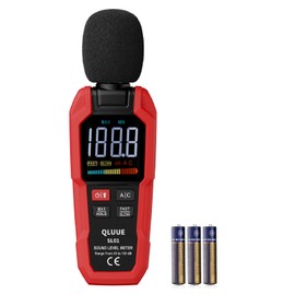 QLUUE Sound Level Meter Digital Portable Decibel Meter 30dB to 130dB A/C Weighted LCD Display Can Be Used at Home, Factory and Road
