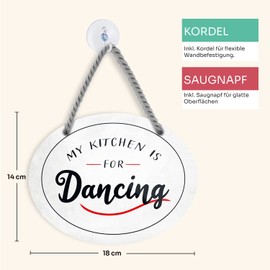 schilderkreis24 Tin Sign Funny Saying "My Kitchen is for Dancing" Decorative Gift Idea Man Woman 18 x 14 cm