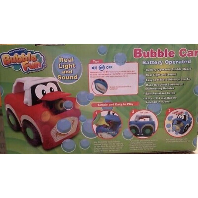 BUBBLE SILLY CAR SOUND & LIGHTS BLOWING BUBBLES FUN (RED,
