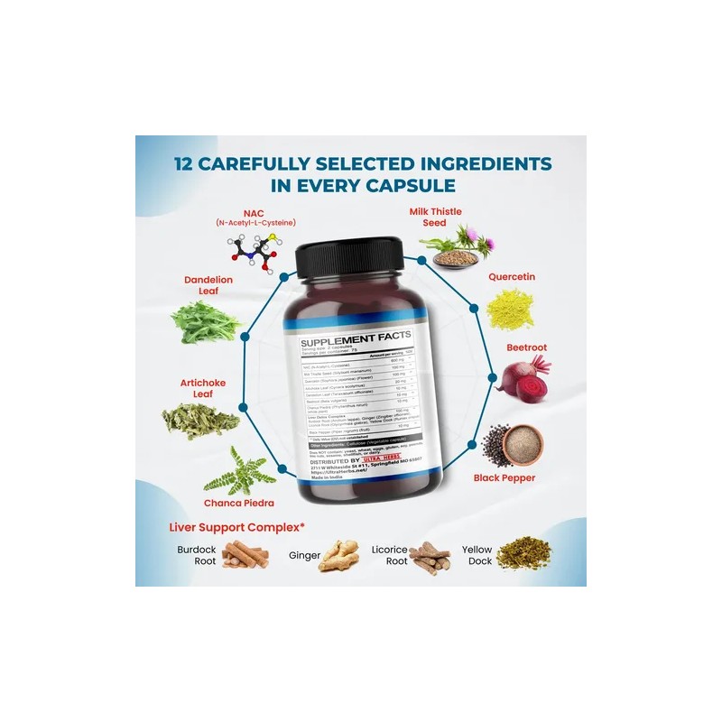 Ultra Herbs Suplemento Nac 150 Cápsulas Desintoxicación