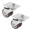2pcs Caster Wheels Silent 360° Rotation Brake Free TPR Soft
