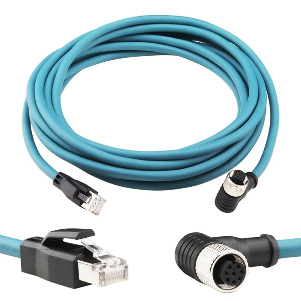 Lonlonty M12 A Coded 8 Pin to RJ45 Cable Cat6