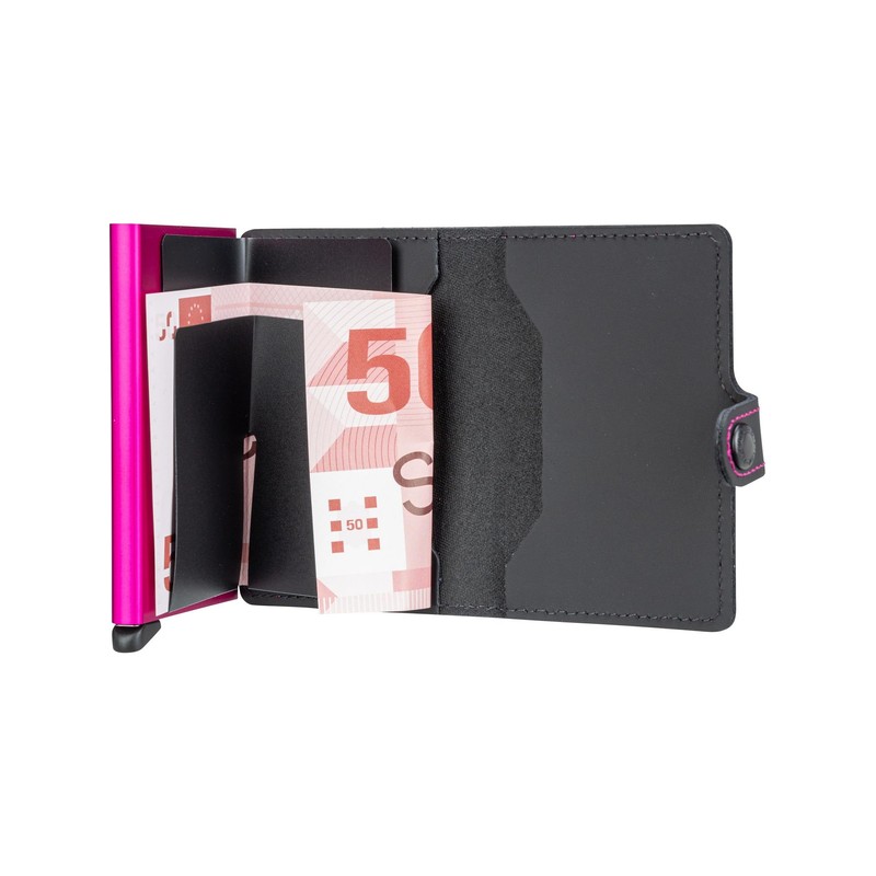 Secrid MINIWALLET Matte Black & Fuchsia