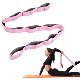 AiQInu Yoga Stretch Strap, Resistance Bands with 11 Loops, Highly Elastic Fitness Bands, Highly Elastic Resistance Bands for Pilates, Fitness, Stretching Training