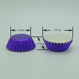 Huaswan Purple Foil Cupcake Liners Mini Paper Baking Cups for Party and More, 240-Count