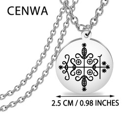 Voodoo Veve Sigil Necklace Jewelry Witchy Pendant Amulet Talisman Charm Necklace (Papa L necklace EU)