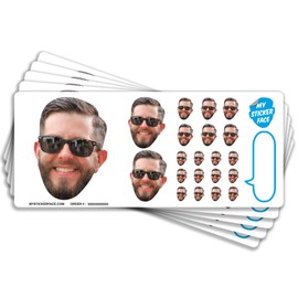 Custom Face Stickers, Photo Stickers, Stickers of Your Face, Sampler Sheet - 5 Sheets - Pet Gift, Stocking Stuffer