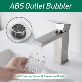 VOTON Bathroom Faucet Brushed Nickel, Modern Single Handle Bathroom Faucets for 1 or 3 Hole Bathroom Sink Faucet Mixer Tap Washbasin Faucet with Deck, Pop-up Drain and Supply Hoses