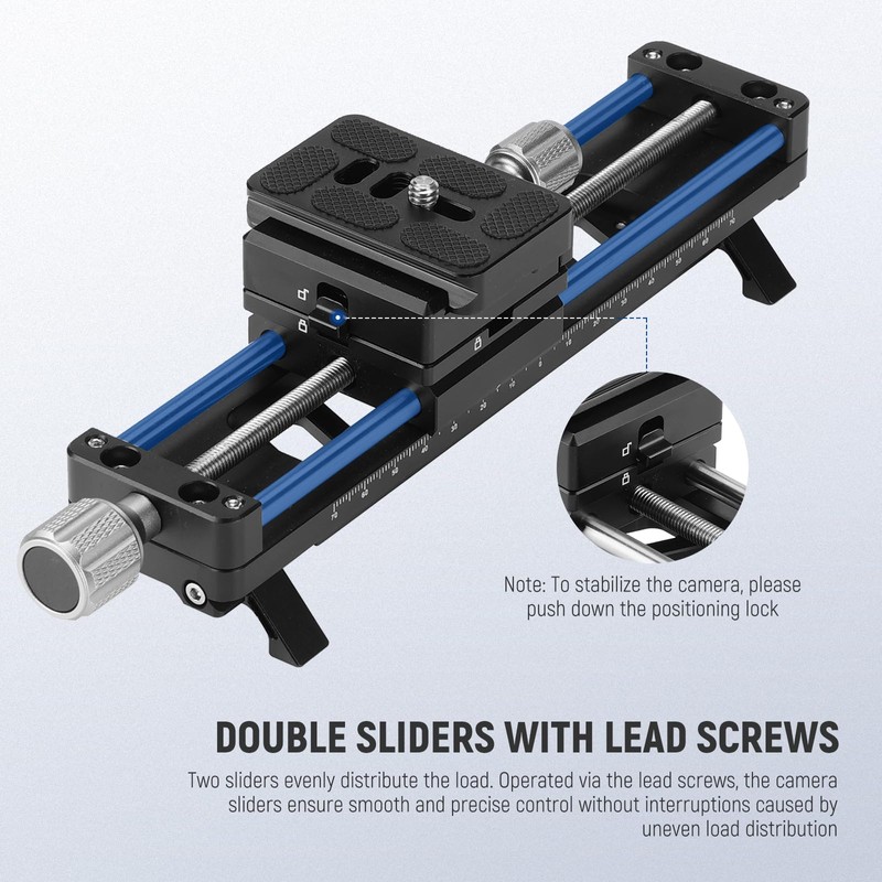 NEEWER 140mm Macro Focusing Rail, Macro Rail Slider with 360°