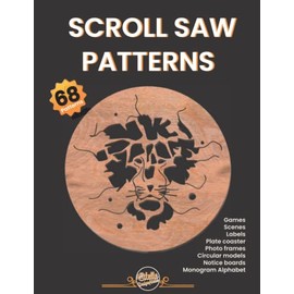 Scroll saw patterns, 68 patterns, Games, Scenes, Models, Plate coaster, Photo frames, Circular models, Notice boards, Monogram Alphabet
