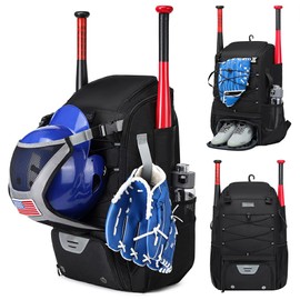 Youth Baseball Bag for Boys 8-12 Large Capacity and Organized Durable Waterproof High Qualitys and Durable Waterproof, Flower Color