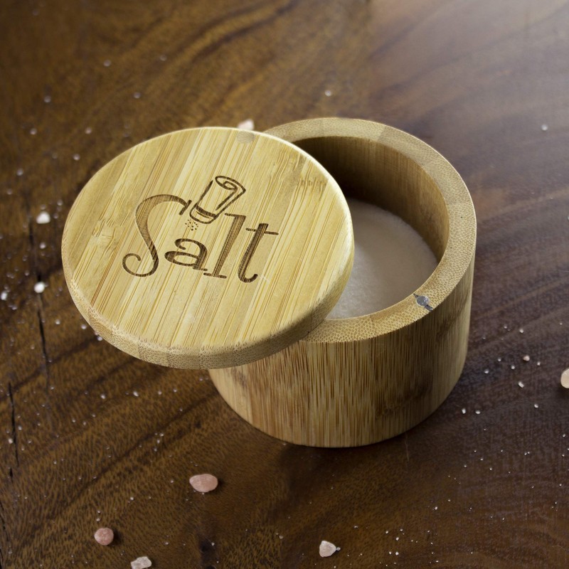 Totally Bamboo Salt Cellar Bamboo Storage Box with Magnetic Swivel