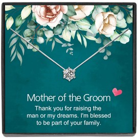 JeeweLife Mother of The Groom Necklace, Sterling Silver Necklace, Best Gifts for Mother in Law, Birthday/Wedding Gift for Her