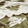 Douceur Christmas Tree Throw Blanket, Ultra Soft Olive Green Fluffy