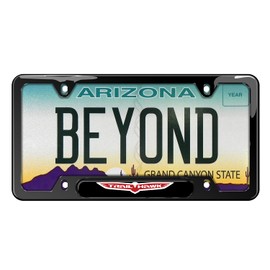 iPick Image Compatible with Jeep Trailhawk Black Insert Black 50 States Stainless Steel License Plate Frame