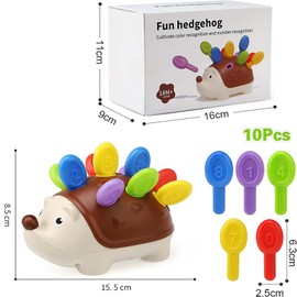 Toy from 1 year, hedgehog Montessori toy from 1 year, the hedgehog to promote fine motor skills, age 18+ months 1 2 3 years and sensory toy, toddler Montessori toy