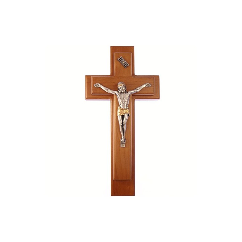 10" wood cross sick call set crucifix candles holy water