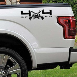 Black 4x4 AR15 Assault Rifle Truck Decal Set Gun Cross 5.56 Off Road Sticker