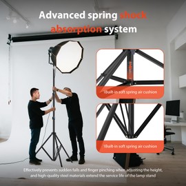 Heavy Duty Light Stand 118"/10ft/300 cm: LEORFI Photography Light Stands Tripod - Aluminum Spring Loaded Lighting Stand - with 1/4" Screw for Studio - Live Streaming Ring Light Softbox Reflectors