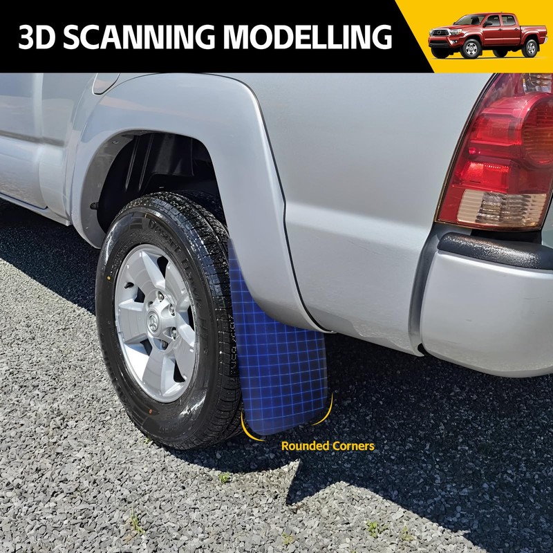JTYZSM Mud Flaps for 2005-2015 Toyota Tacoma with OEM Fender