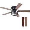 Breezary 52 Inch Flush Mount Farmhouse Rustic Ceiling Fan with