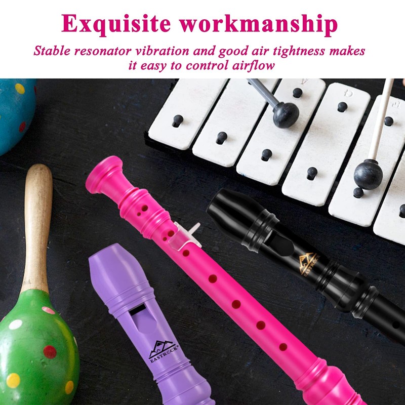 EASTROCK Recorder Descant Soprano Recorder C Key Recorder German 3-Piece