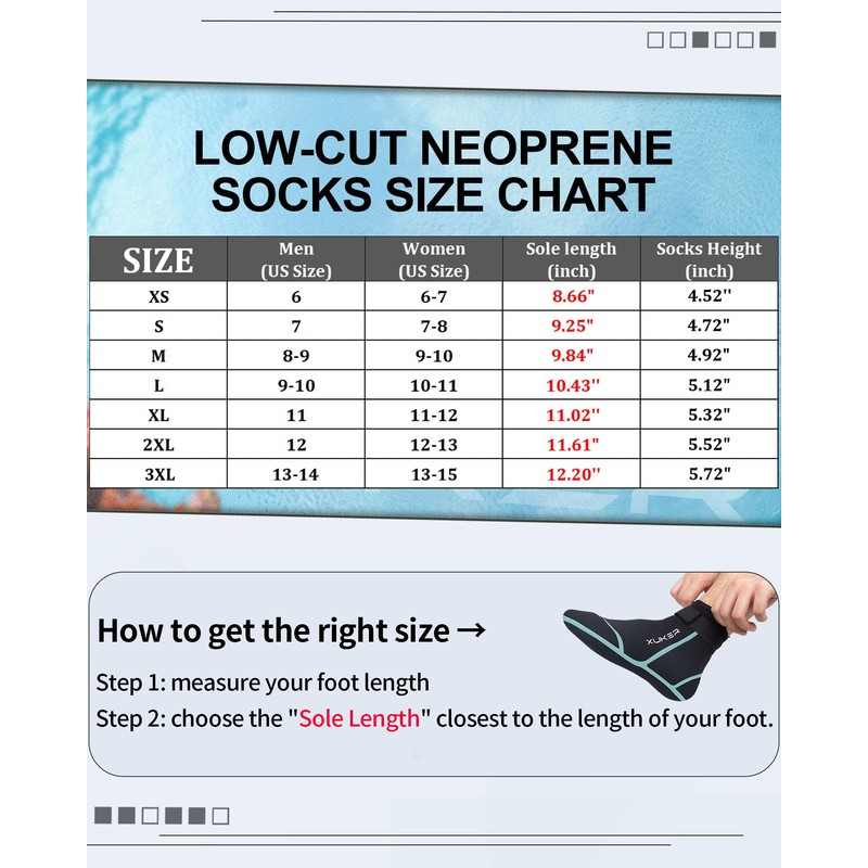 XUKER Neoprene Socks, 3mm Beach Volleyball Sand Soccer Wetsuit Socks