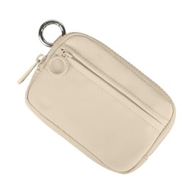 Didida The Iris Wallet Zip Card Case with ID Window Purses for Women Coin Purse with Zipper Mini Portable Keychain Wallet, Light khaki, Casual