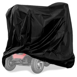 Mobility Scooter Cover for Storage, Heavy Duty 420D Oxford Fabric Wheelchair Cover for All-Weather Outdoor Protection Dust Cover, Protects from Rain, Sun, Dust (Black, M—55" Lx 26" W x 36" H)