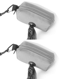 ZGWANSUI 2 Pack Dog Poop Bag Holder, Pet Dog Waste Bag Dispenser for Leash with Metal Clip, Hand Free Doggie Dog Bag Holder Attachment, Fit Any Dog Leash Belt (Black)