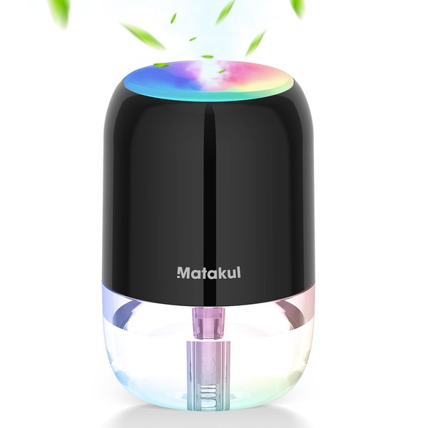 Tabletop Humidifier, Small (2023 Ultrasonic, Power Saving, No Cable Required), Ultrasonic Type, Silent, USB Rechargeable, 10.1 fl oz (300 ml), Large Capacity, Aroma Diffuser, Auto Power Off, 7 Color