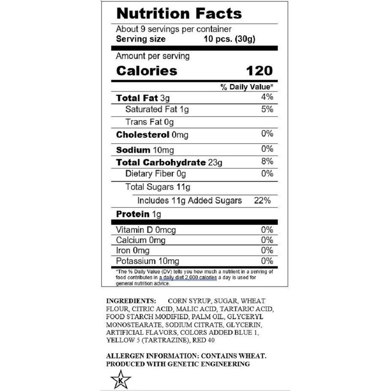 Sour Punch Bites, Blue Raspberry, Apple & Strawberry Flavors, Soft