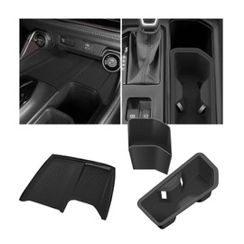 Compatible with Grand Highlander 2024-2025 Accessories, Black Silicone Center Console Cup Holder & Wireless Charging Anti-Slip Mat (3PCS)